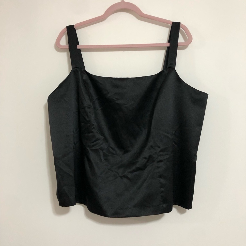 DressBarn Women's Satin Black Date Night Sleeveless Top size 22W